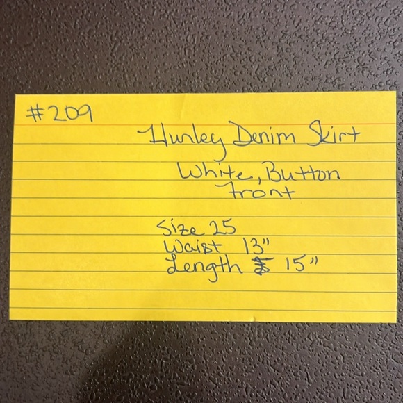 #209 Hurley White Denim Button Up Skirt - Picture 5 of 5